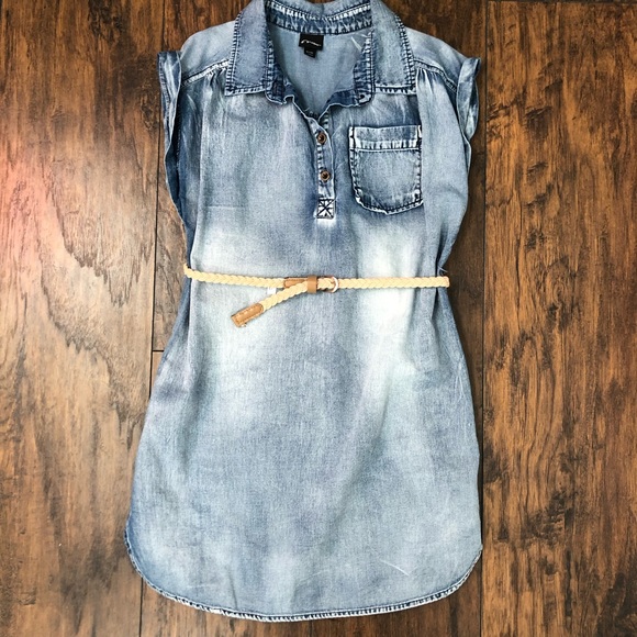 Art Class Denim Belted Dress M (7/8) - Picture 1 of 5